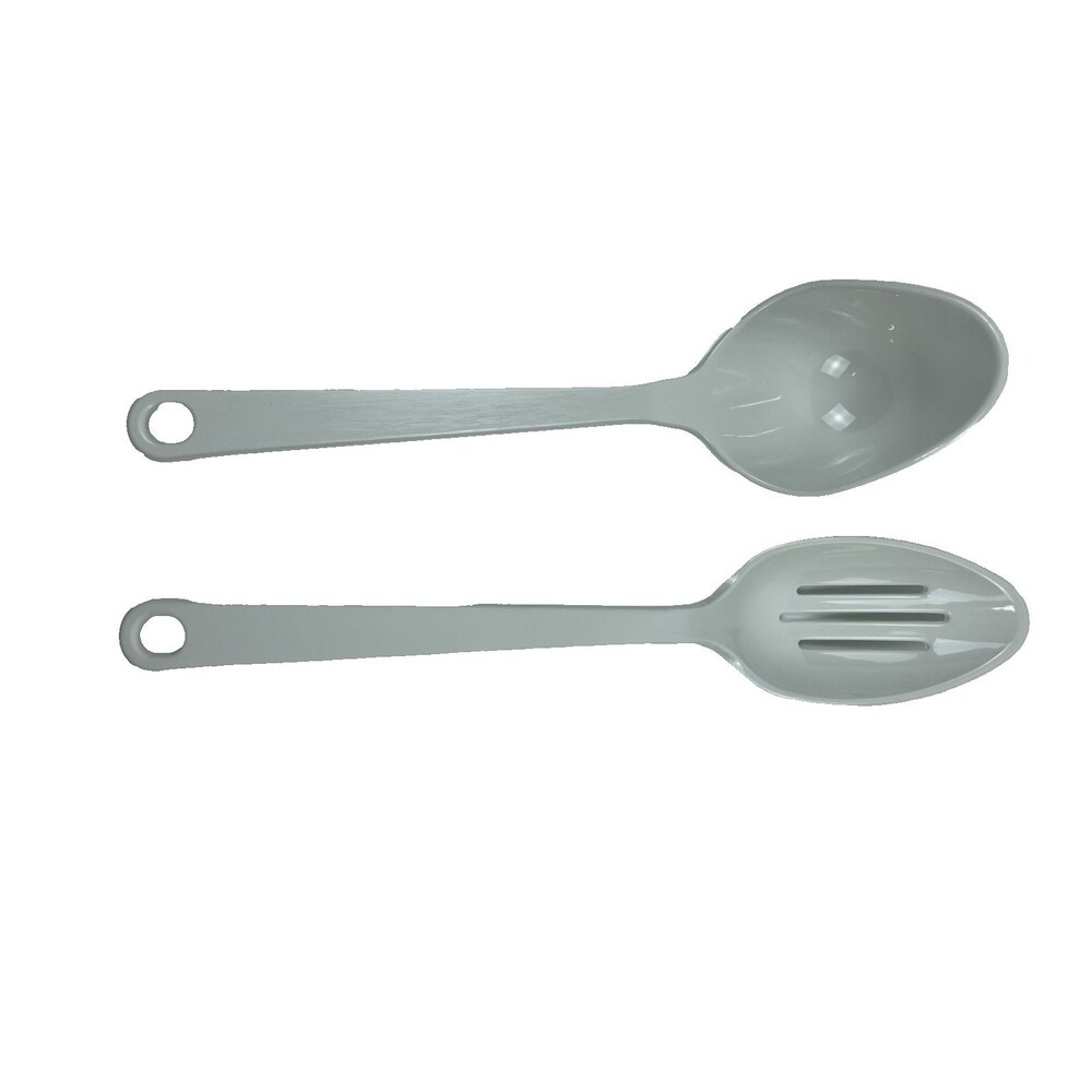 Vintage Taylor Made White Slotted Spoon & Ladle Set USA 1980s Kitchen
